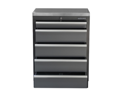 Matabro SET-CA01061, Dílenská skříňka s nerezovou pracovní deskou | 5 šuplíků | 680x465x950 mm