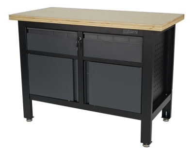 Matabro MB-TSK5422-L, Pracovní dílenský stůl | 2 zásuvky | 2 skříňky | 1200 x 600 x 860 - 900 mm