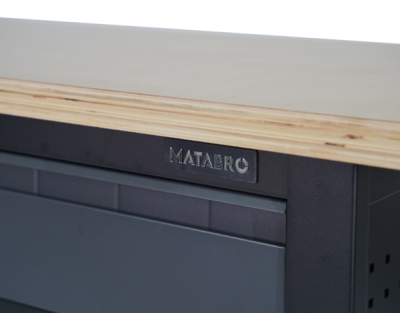Matabro MB-TSK5422-L, Pracovní dílenský stůl | 2 zásuvky | 2 skříňky | 1200 x 600 x 860 - 900 mm