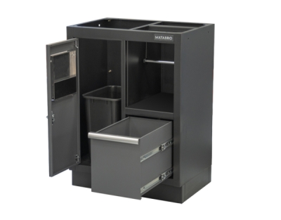 Matabro SET-CA01066, Dílenská skříňka s dřevěnou pracovní deskou | na odpadky | 680x465x950 mm