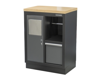 Matabro SET-CA01066, Dílenská skříňka s dřevěnou pracovní deskou | na odpadky | 680x465x950 mm
