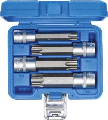 BGS 5103, Sada nástrčných hlavic | 12,5 mm (1/2") | T-profil (pro Torx) s otvorem | 4dílná
