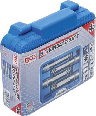 BGS 5103, Sada nástrčných hlavic | 12,5 mm (1/2") | T-profil (pro Torx) s otvorem | 4dílná
