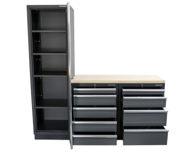 AKČNÍ SET Sestava 3 ks dílenského nábytku SET-CA01012 s dřevěnou pracovní deskou MB-TGW53