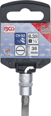 BGS 2495, Nástrčná hlavice | 6,3 mm (1/4") | plochá 6,5 mm