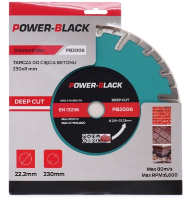 Tagred PB2006, Diamantový kotouč pro hluboké řezání tvárnic, betonu | 230x22,2mm