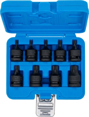 BGS 5486, Sada silových nástrčných hlavic | 12,5 mm (1/2") | T-profil (pro Torx) T20 - T70 | 9dílná