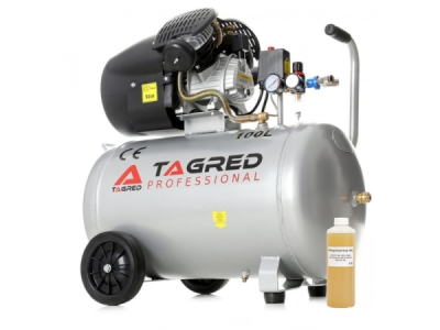 kompresor TAGRED 100L  TA361 230V 2-tłokowy (olejowy) z seperatorem