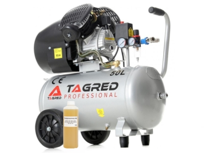 kompresor TAGRED 50L   TA360 230V 2-tłokowy (olejowy) z seperatorem