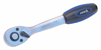ASTA A-KH3072, Ráčna 3/8" vyhnutá, 205 mm, 72 zubů – ergonomická rukojeť, CrV materiál