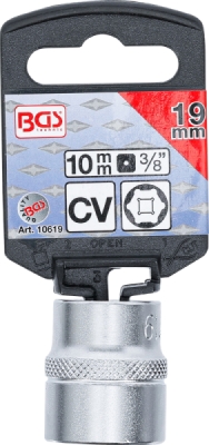 BGS 10619, Nástrčná hlavice šestihranná | 10 mm (3/8") | 19 mm
