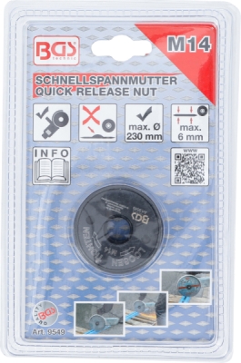 BGS 9549, Rychloupínací matice | pro úhlovou brusku | M14