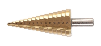 Stupňovité vrtáky HSS-titan na kovy, sada 4 ks, 4-32 mm, TA4037