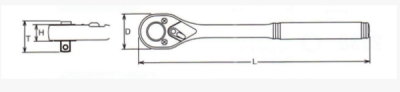 ASTA A-KH2072, Ráčna 1/4" vyhnutá, 145 mm, 72 zubů pro přesné práce
