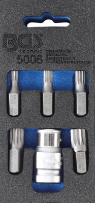 BGS 5006, Sada šroubovacích bitů | pohon vnější šestihran 10 mm (3/8") | vnitřní tisícihran (pro XZN) | 6dílná
