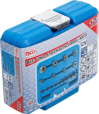 BGS 5023, Sada bitů a nástrčných klíčů | E-profil / T-profil (pro Torx) | 17dílná