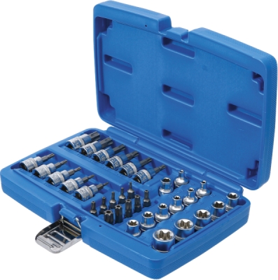 BGS 5021, Sada bitů a nástrčných hlavic | 10 mm (3/8") | T-profil (pro Torx) | 34dílná
