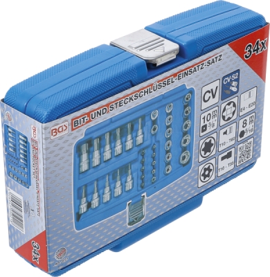 BGS 5021, Sada bitů a nástrčných hlavic | 10 mm (3/8") | T-profil (pro Torx) | 34dílná