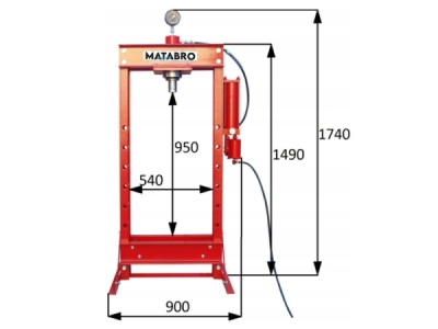 Matabro MB-P30TAH, Hydraulicko-pneumatický lis 30t s posuvným pístem