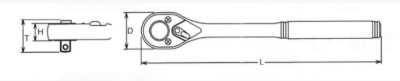 ASTA A-KH4072, Ráčna 1/2" vyhnutá, 72 zubů, 255 mm | přesná práce, ergonomická rukojeť---