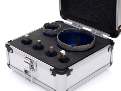 Korunkové diamantové vrtáky do keramiky či kamenu, 6 - 68 mm, M14, sada 6 ks, Tagred TA4085