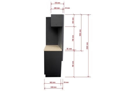 AKČNÍ SET Sestava 5 ks dílenského nábytku SET-CA01026 s dřevěnou pracovní deskou MB-TGW53