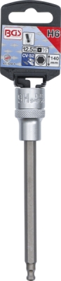 BGS 4258-6, Nástrčná hlavice | délka 140 mm | 12,5 mm (1/2") | vnitřní šestihran s kulovou hlavou 6 mm