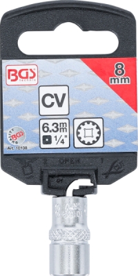 BGS 10108, Nástrčná hlavice Gear Lock | 6,3 mm (1/4") | 8 mm
