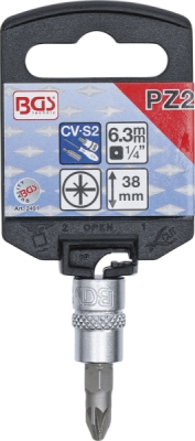 BGS 2491, Nástrčná hlavice | 6,3 mm (1/4") | křížový PZ2