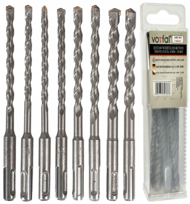 Vorfal V06044, SDS PLUS vrtáky do betonu, 6 - 10 mm, sada 8 ks