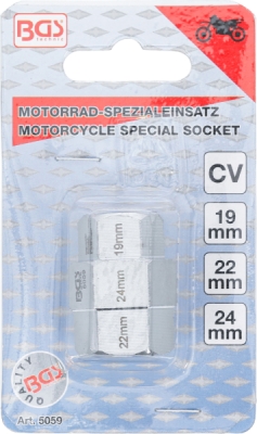 BGS 5059, Speciální hlavice pro motocykly| 19 - 22 - 24 mm
