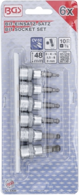 BGS 5109, Sada nástrčných hlavic | 10 mm (3/8") | vnitřní šestihran s koulí 3 - 8 mm | 6dílná
