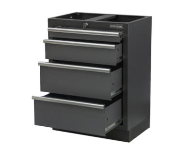 Matabro SET-CA01059, Dílenská skříňka s nerezovou pracovní deskou | 4 šuplíky | 680x465x950 mm