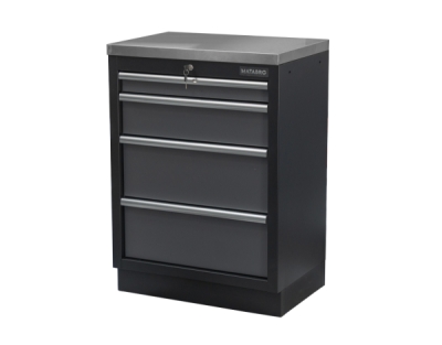 Matabro SET-CA01059, Dílenská skříňka s nerezovou pracovní deskou | 4 šuplíky | 680x465x950 mm