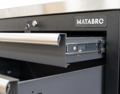 Matabro SET-CA01059, Dílenská skříňka s nerezovou pracovní deskou | 4 šuplíky | 680x465x950 mm