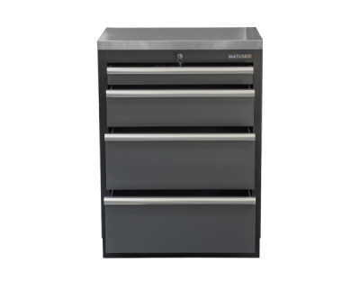 Matabro SET-CA01059, Dílenská skříňka s nerezovou pracovní deskou | 4 šuplíky | 680x465x950 mm