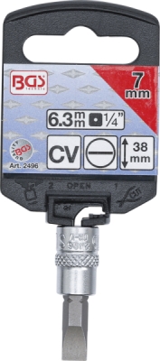BGS 2496, Nástrčná hlavice | 6,3 mm (1/4") | plochá 7 mm