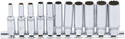 BGS 5251, Sada nástrčných dvanáctihranných hlavic, prodloužené | 6,3 mm (1/4") | 4 - 13 mm | 11dílná