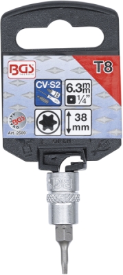 BGS 2589, Nástrčná hlavice | 6,3 mm (1/4") | T-profil (pro Torx) T8