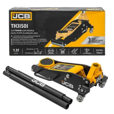 JCB TH31501, Nízkoprofilový hliníkovo-ocelový hydraulický zvedák (hever) s pojezdem, 1.5t