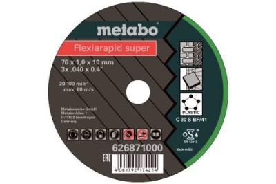 Metabo 626871000 Řezný kotouč 5 Flexiarapid Super 76x1,0x10,0 mm Univerzální