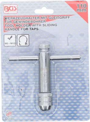 BGS 1981, Držák nářadí s kluznou rukojetí pro závitník | M5 - M12 | 110 mm