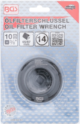 BGS 1039-65-67, Klíč na olejové filtry | 14hranný | O 65 - 67 mm | pro Daihatsu, Fiat, Nissan, Toyota