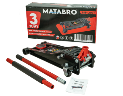 Matabro MB-LPJ3T, Nízkoprofilový hydraulický zvedák (hever) s pojezdem, 3t