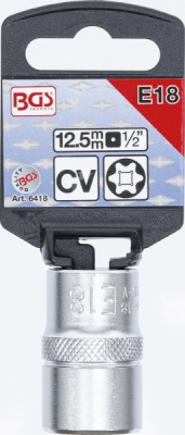 BGS 6418, Nástrčná hlavice E-profil | 12,5 mm (1/2") | E18
