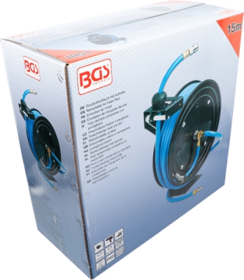BGS 8584, Pneumatická hadice s navijákem | automatická | 15 m