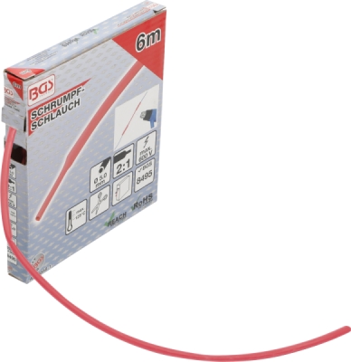 BGS 6848-1, Teplem smrštitelná trubička v krabici | červená | O 5 mm | 6 m