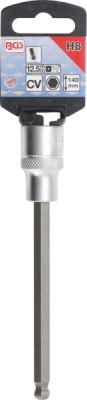 BGS 4258-8, Nástrčná hlavice | délka 140 mm | 12,5 mm (1/2") | vnitřní šestihran s kulovou hlavou 8 mm