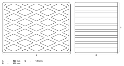 BGS BGS7008, Gumová podložka pro zvedací plošiny | 160 x 120 x 100 mm