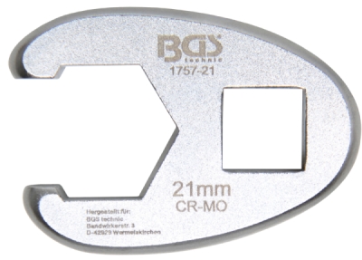 BGS 1757-21, Plochý otevřený klíč | 12,5 mm (1/2") | 21 mm